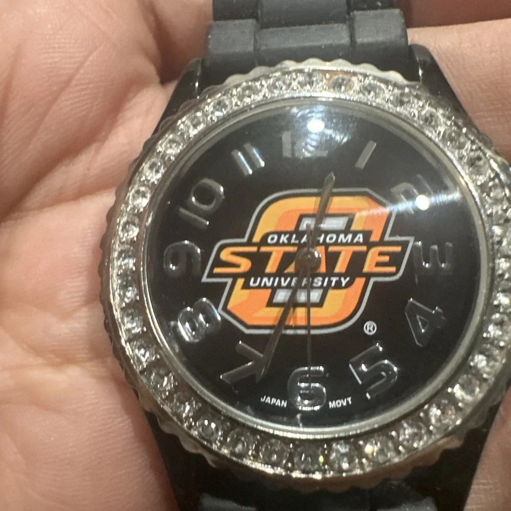 Works OKLAHOMA State University Crystal Womens Watch Black‎ Strap  New Batt 40mm